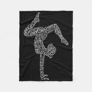 Gymnastics Typography Funny Gymnast Handstand Wome Fleece Blanket