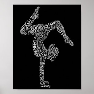 Gymnastics Typography Funny Gymnast Handstand Wome Poster