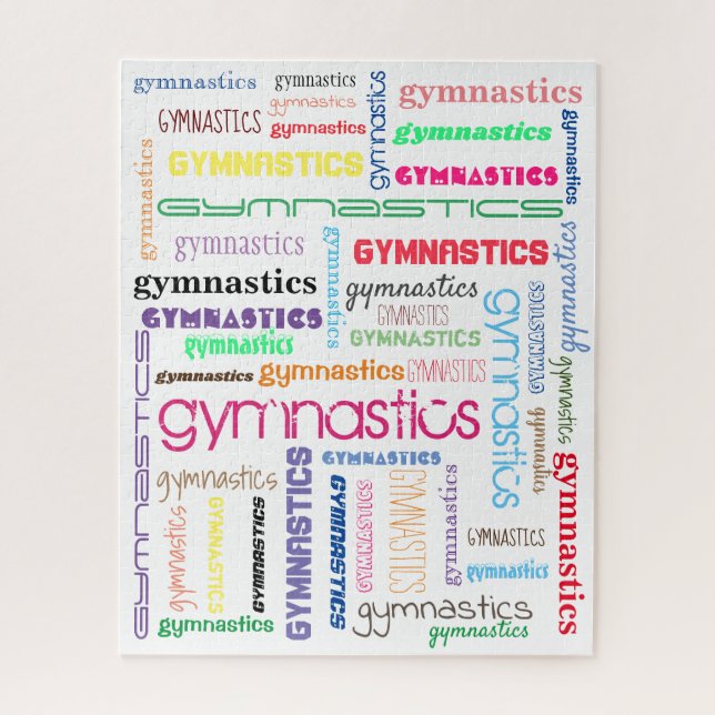Gymnastics Typography Puzzle (Vertical)