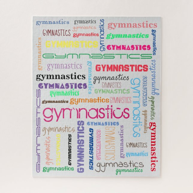 Gymnastics Typography Puzzle (Vertical)