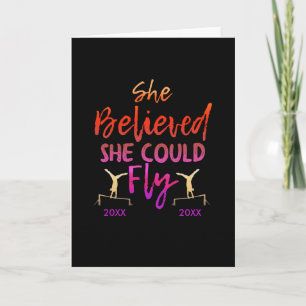 Gymnastics Uneven Bars - Believed She Could Fly Card