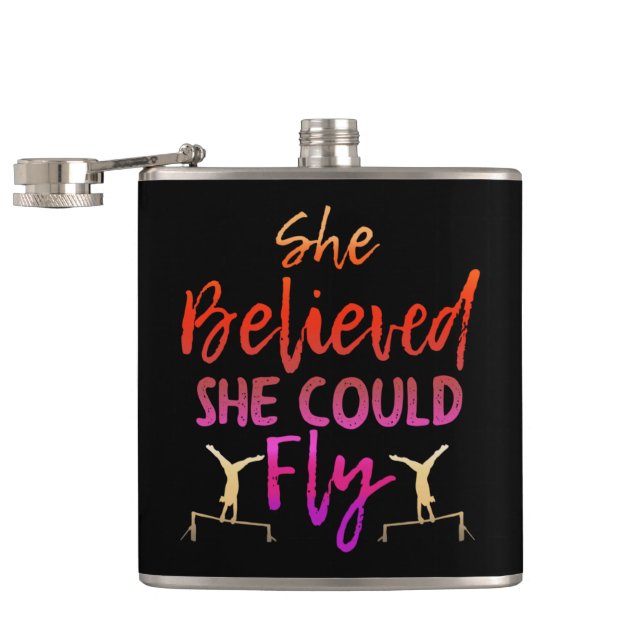 Gymnastics Uneven Bars - Believed She Could Fly Hip Flask (Opened)