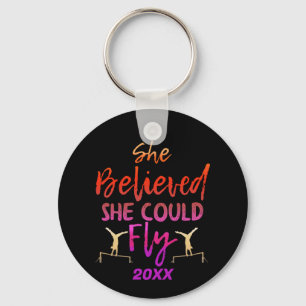 Gymnastics Uneven Bars - Believed She Could Fly Key Ring