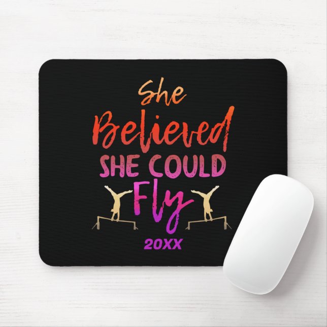 Gymnastics Uneven Bars - Believed She Could Fly Mouse Pad (With Mouse)