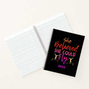 Gymnastics Uneven Bars - Believed She Could Fly Notebook