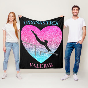 Gymnastics Uneven Bars Fleece Blanket w/ Name