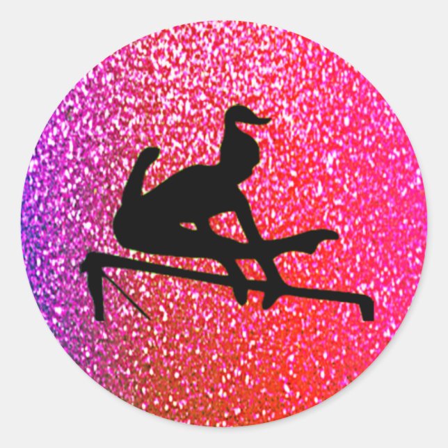Gymnastics Uneven Bars Sparkle Stickers (Front)