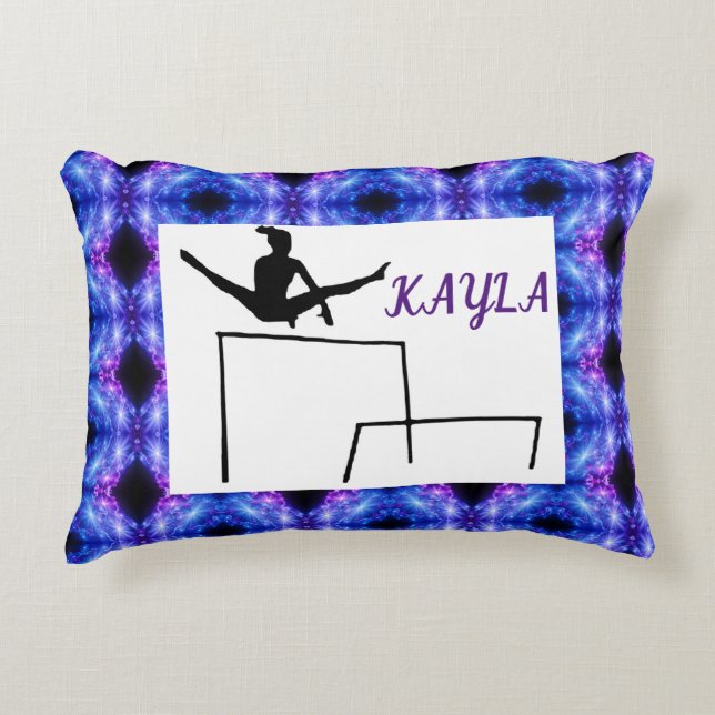 Gymnastics uneven bars throw pillow. decorative cushion (Front)