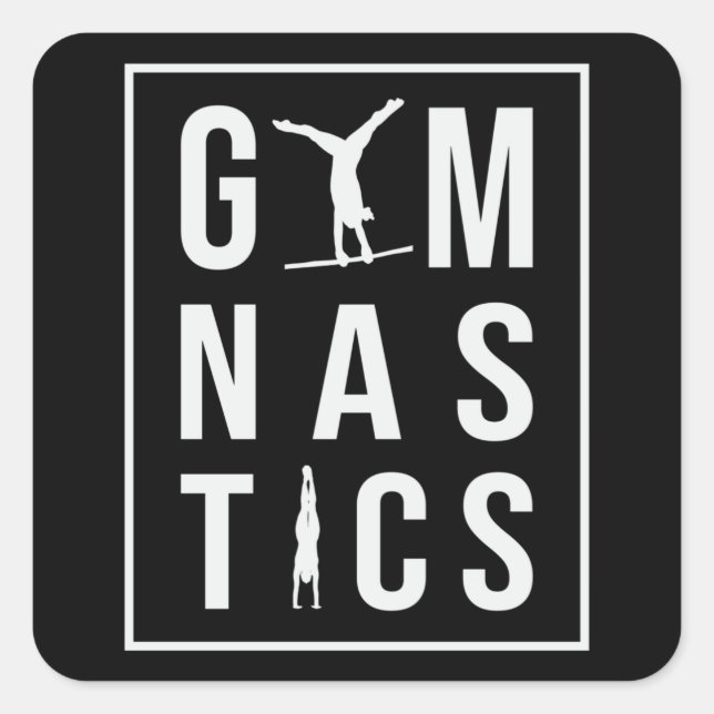 Gymnastics Unven Bars Hopper Acrobat Mat Gymnast Square Sticker (Front)