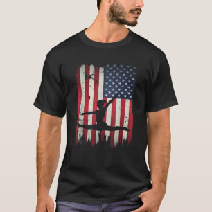 Gymnastics USA American Flag 4th of July Gymnast P T-Shirt