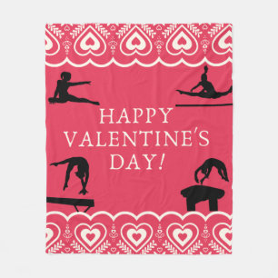 Gymnastics Valentine's Fleece Blanket