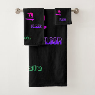 Gymnastics Vault, Bars, Beam, Floor 3 Piece Bath Towel Set