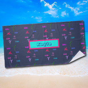 Gymnastics Vault, Bars, Beam, Floor Beach Towel