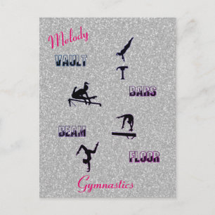 Gymnastics Vault, Bars, Beam, Floor Custom Postcard