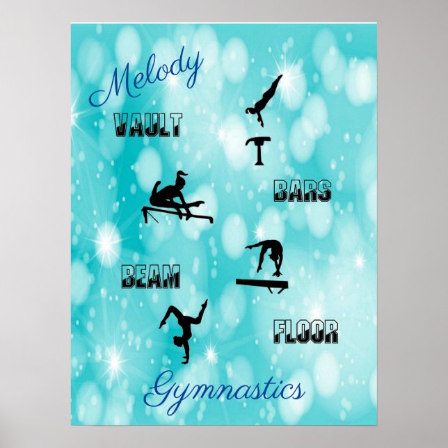 Gymnastics Vault, Bars, Beam, Floor Custom Poster (Front)