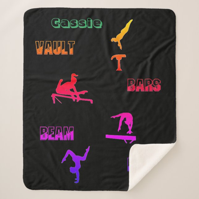 Gymnastics Vault, Bars, Beam, Floor Sherpa Blanket (Front)