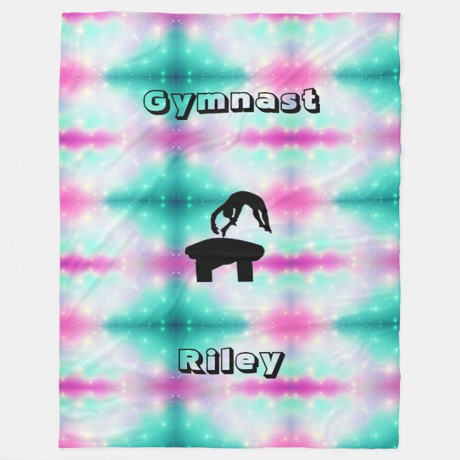Gymnastics Vault Gymnast Custom Fleece Blanket (Front)