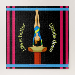 Gymnastics Vault Life Is Better Upside Down Jigsaw Puzzle