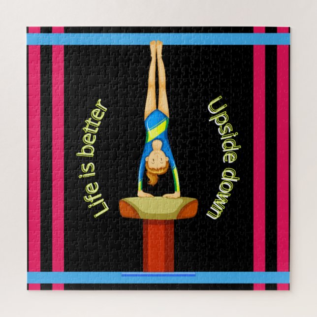 Gymnastics Vault Life Is Better Upside Down     Jigsaw Puzzle (Vertical)