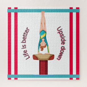 Gymnastics Vault Life Is Better Upside Down     Jigsaw Puzzle