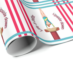 Gymnastics Vault Life Is Better Upside Down Wrapping Paper