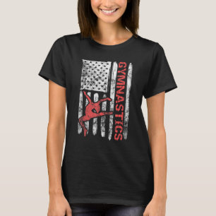 Gymnastics Vintage American Flag US Sports Women T-Shirt