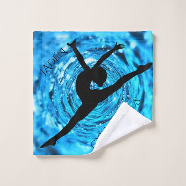 GYMNASTICS wash cloth with personalised name. (Wash Cloth)