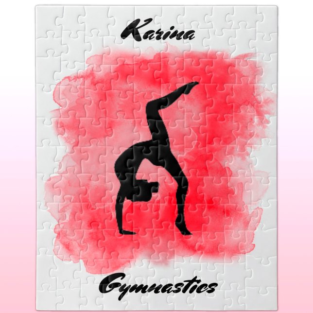 Gymnastics Watercolor Splash Personalised   Jigsaw Puzzle (Creator Uploaded)