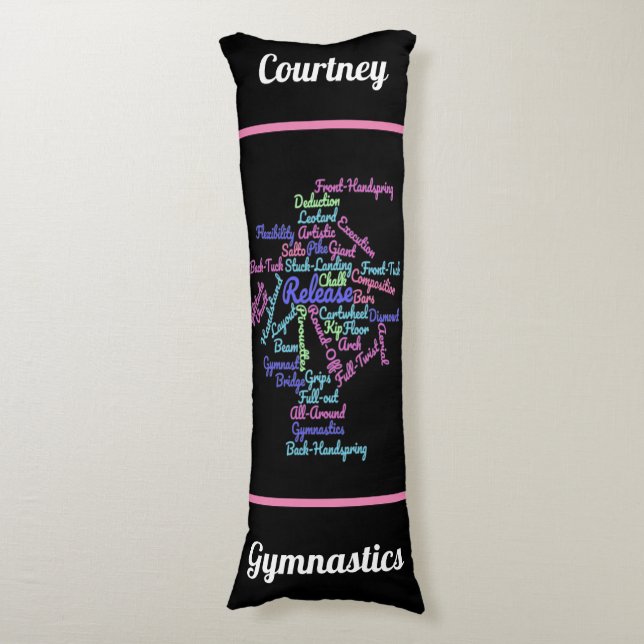 Gymnastics Word Cloud   Body Cushion (Front Vertical)