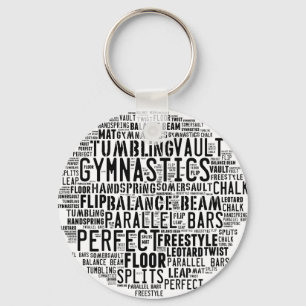 Gymnastics Word Cloud Key Ring
