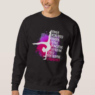 Gymnastics Word Splatter Paint Gymnast Graphic Tum Sweatshirt