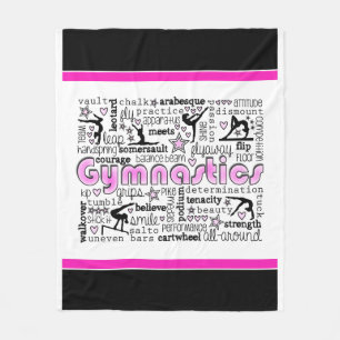 Gymnastics Words 2 Fleece Blanket