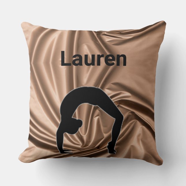 Gymnastics Xcel Bronze Girls Personalise Year/Name Cushion (Front)