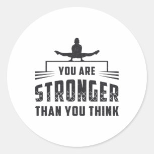 Gymnastics You Are Stronger Beam Bars Gymnast Classic Round Sticker
