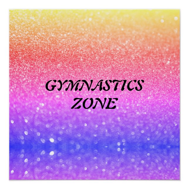 Gymnastics Zone Rainbow Sparkle Glossy Poster (Front)