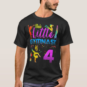 Gymnasts Little 4 Birthday Party Flip Jump Tumble T-Shirt