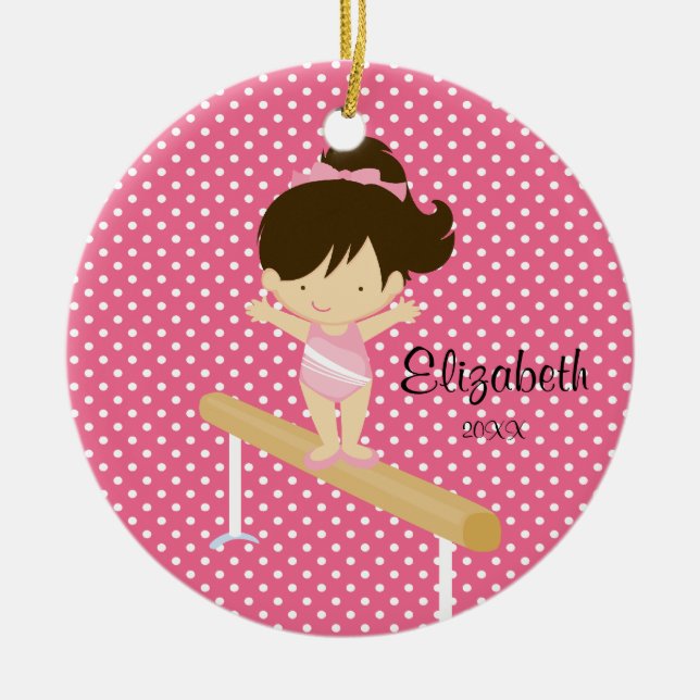 Gymnist girl Gymnastics Christmas Ornament (Front)