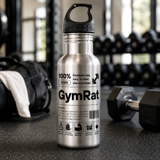 GymRat Funny Barcode Definition Sport Fitness Gym 532 Ml Water Bottle (Creator Uploaded)