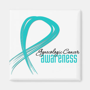 Gynaecologic Cancer Awareness Grunge Ribbon Magnet