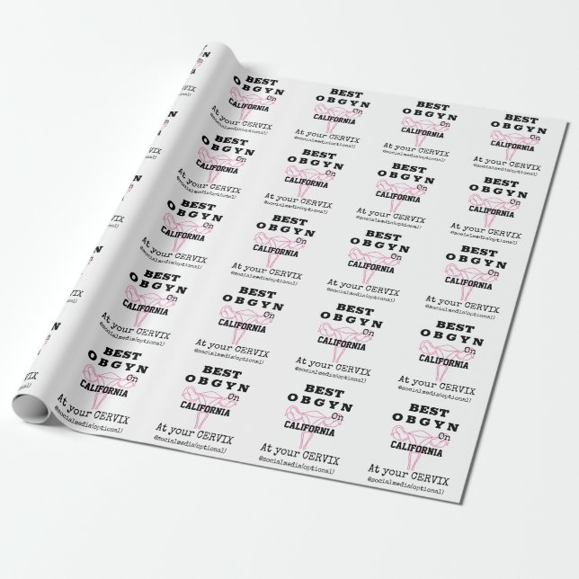 Gynaecologist Best OBGYN on Town or City Wrapping Paper (Unrolled)