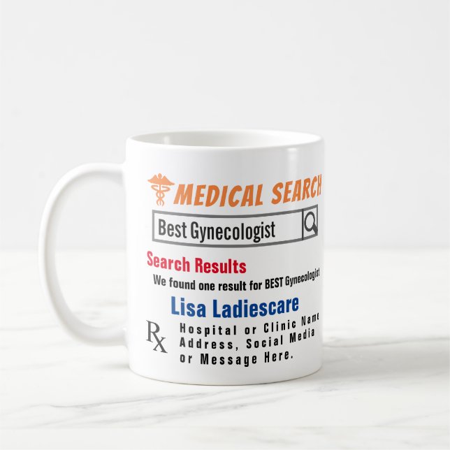 Gynaecologist Funny Search Gift Mug (Left)