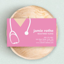 Gynaecology Nurse Pink Scrubs Business Card