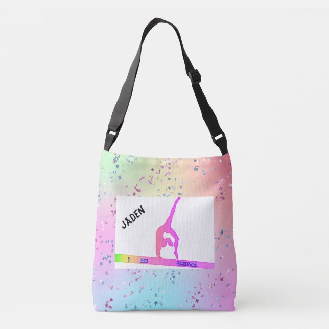 GYNASTICS CROSSBODY TOTE PERSONALIZED!  (Back)