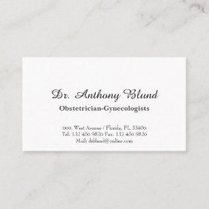 Gynecologist obstetrician OBGYN doctor Business Ca Card