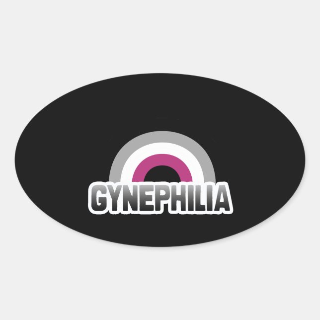Gynephilia Pride Oval Sticker (Front)