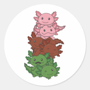 Gynosexual Flag Gander Pride Lgbtq Axolotl Pile Cl Classic Round Sticker