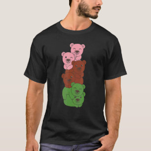Gynosexual Flag Pile Pride Lgbtq Bear Cute Gynosex T-Shirt