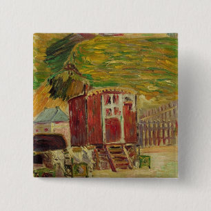 Gypsies at Port-en-Bessin, 1883 (oil on canvas) 15 Cm Square Badge