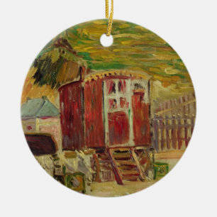 Gypsies at Port-en-Bessin, 1883 (oil on canvas) Ceramic Ornament