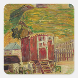 Gypsies at Port-en-Bessin, 1883 (oil on canvas) Square Sticker
